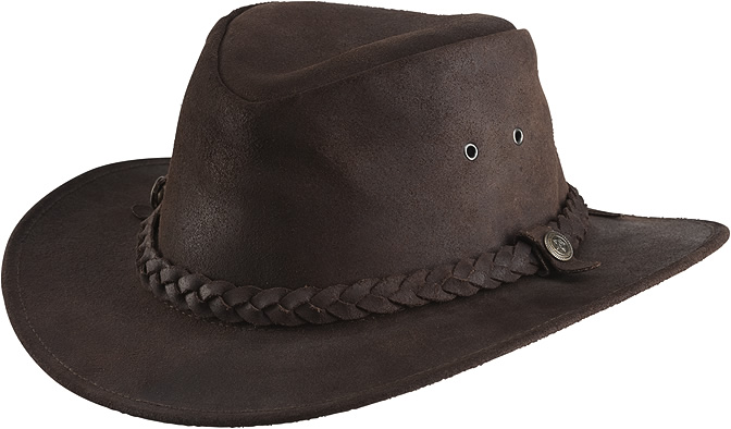 Chapeau crote en cuir de vachette huil dperlante