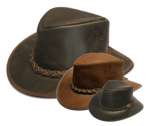 Chapeau Australien cuir vieilli